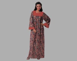 5011 1980 MS LONG CONTRAST YOKE LS CAFTAN PATTERN 12-16